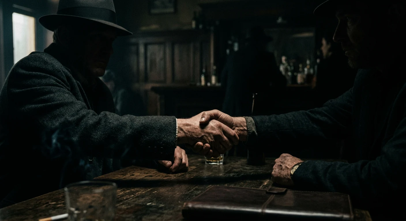 Business owners shaking hands before signing a written agreement