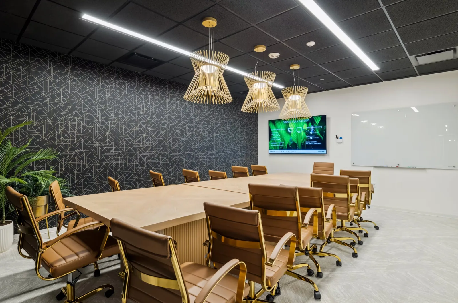 Conference room with presentation screen in the new Scottsdale office