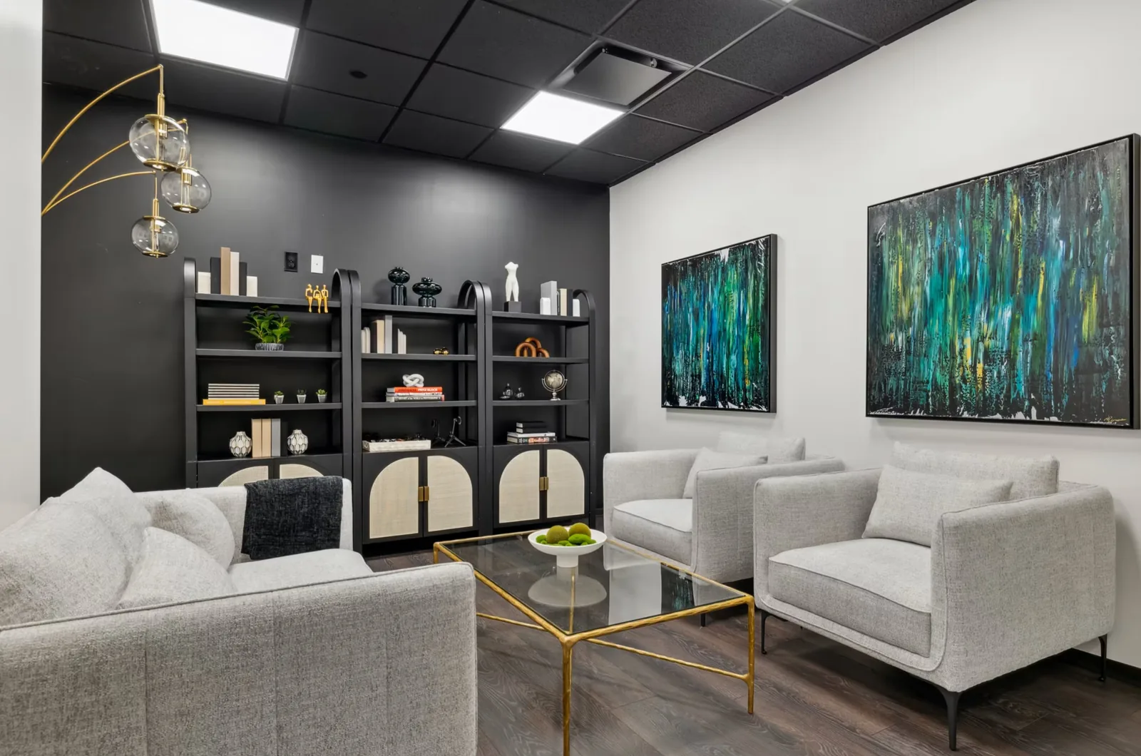 Lounge and consultation seating area in the new Scottsdale office