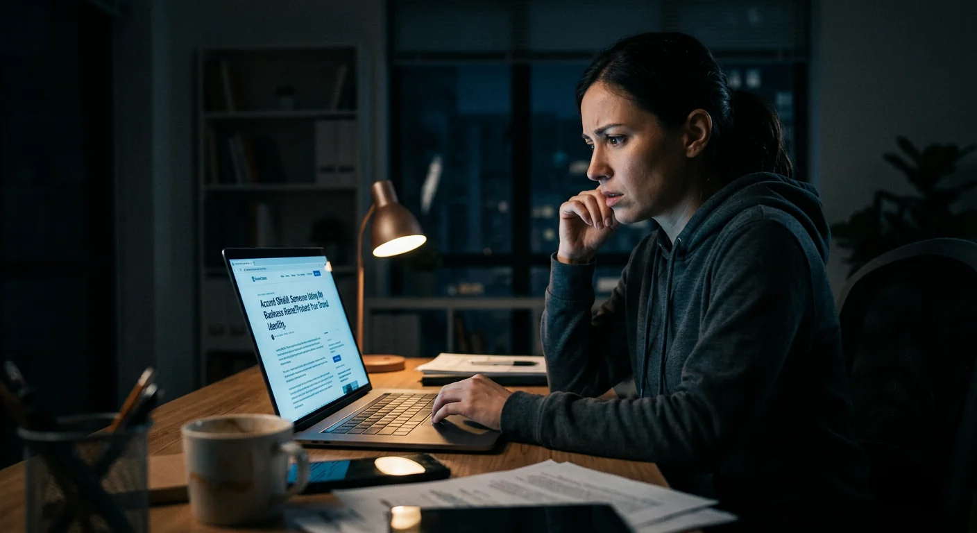 Small business owner discovering another company using their business name online
