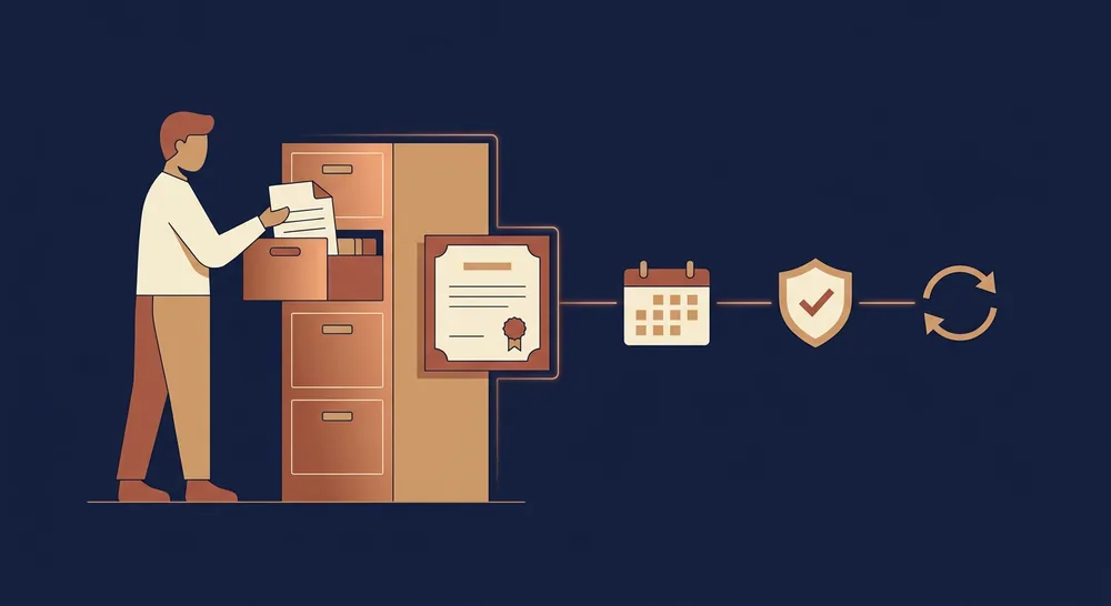 Timeline of federal trademark maintenance deadlines: Section 8 Declaration of Use in years five to six, Section 15 incontestability after five years, and the combined Section 8 and 9 renewal in years nine to ten and every ten years after